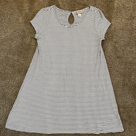 Mossimo Women's Striped T Shirt Mini Dress Black and White - Picture 2 of 8